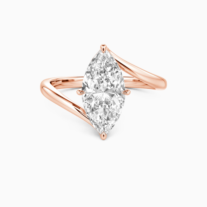 "Converging Souls" Marquise Cut Sculptural Solitaire Engagement Ring