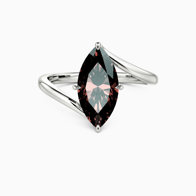"Converging Souls" Marquise Cut Sculptural Solitaire Engagement Ring