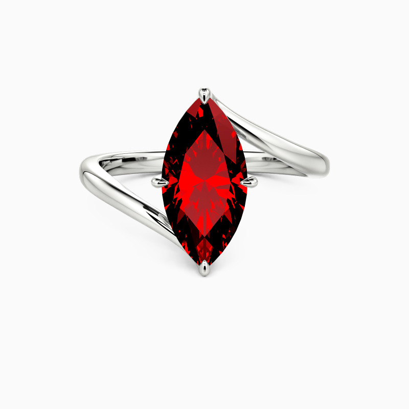 "Converging Souls" Marquise Cut Sculptural Solitaire Engagement Ring