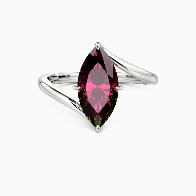 "Converging Souls" Marquise Cut Sculptural Solitaire Engagement Ring