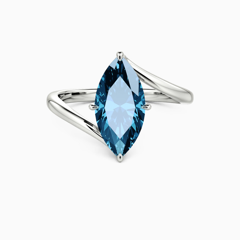 "Converging Souls" Marquise Cut Sculptural Solitaire Engagement Ring