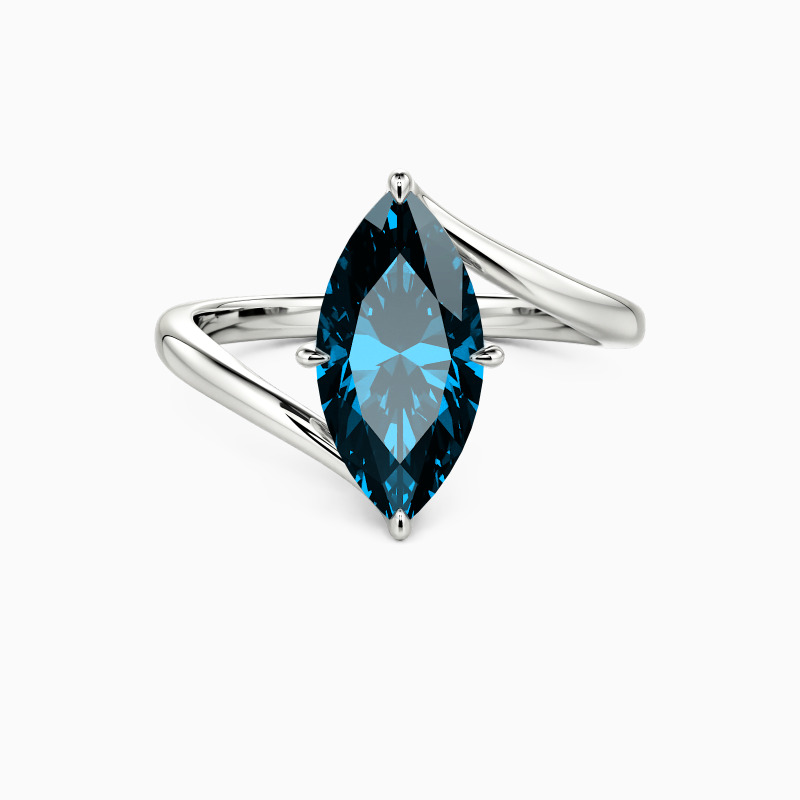 "Converging Souls" Marquise Cut Sculptural Solitaire Engagement Ring
