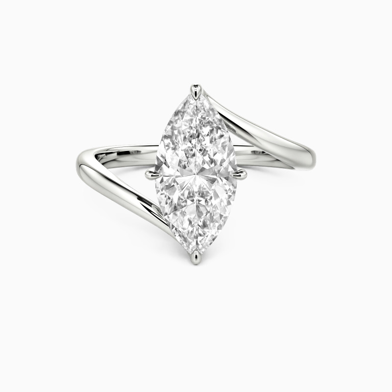 "Converging Souls" Marquise Cut Sculptural Solitaire Engagement Ring