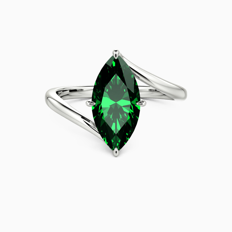 "Converging Souls" Marquise Cut Sculptural Solitaire Engagement Ring