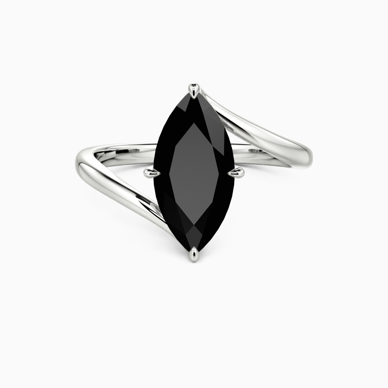 "Converging Souls" Marquise Cut Sculptural Solitaire Engagement Ring