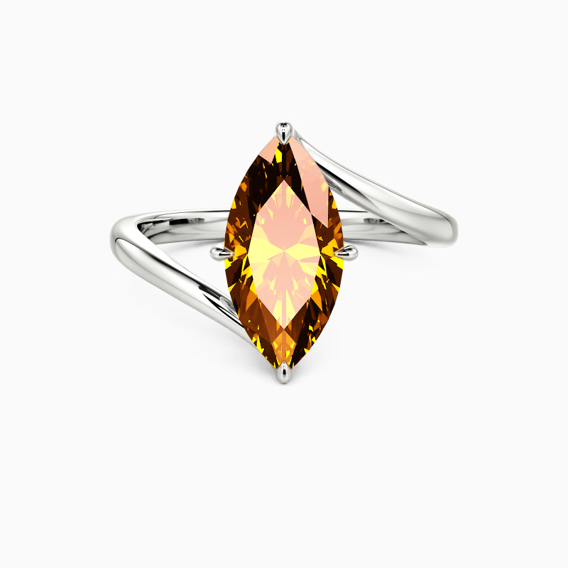 "Converging Souls" Marquise Cut Sculptural Solitaire Engagement Ring