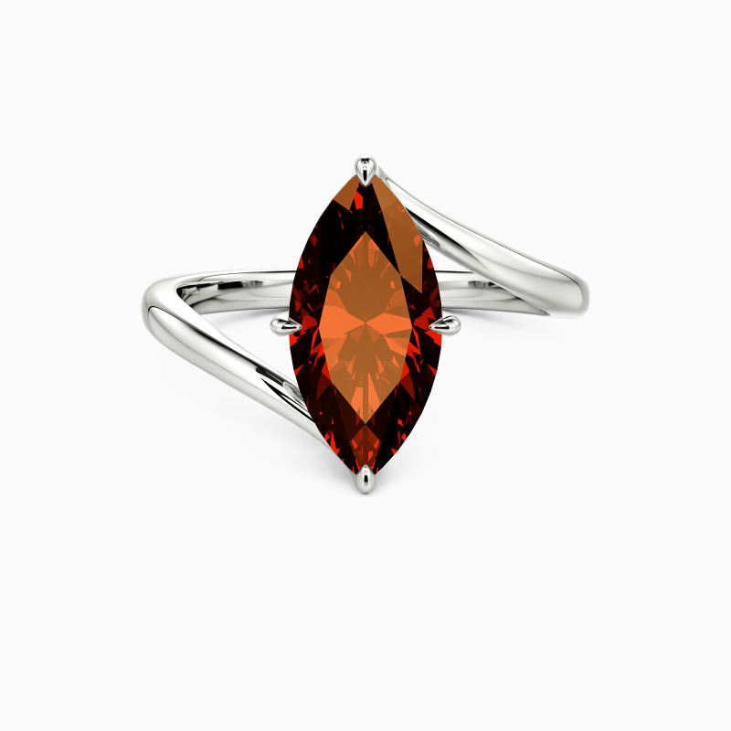 "Converging Souls" Marquise Cut Sculptural Solitaire Engagement Ring