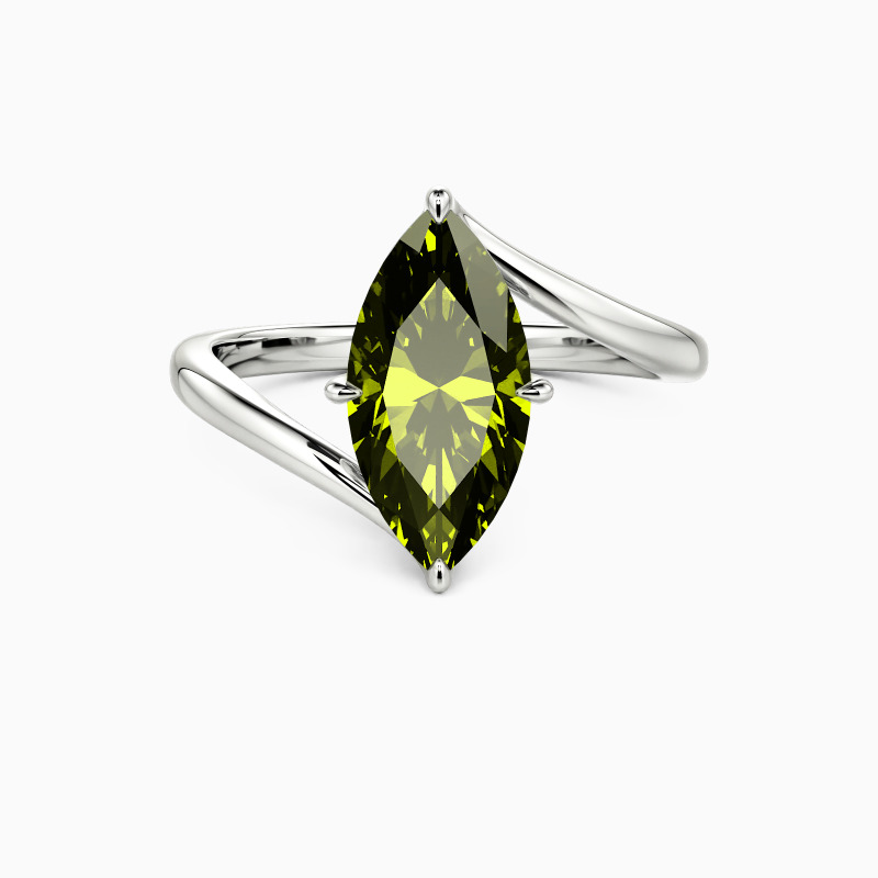 "Converging Souls" Marquise Cut Sculptural Solitaire Engagement Ring