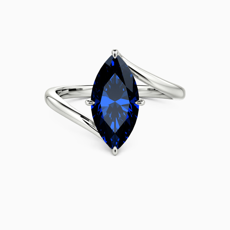 "Converging Souls" Marquise Cut Sculptural Solitaire Engagement Ring