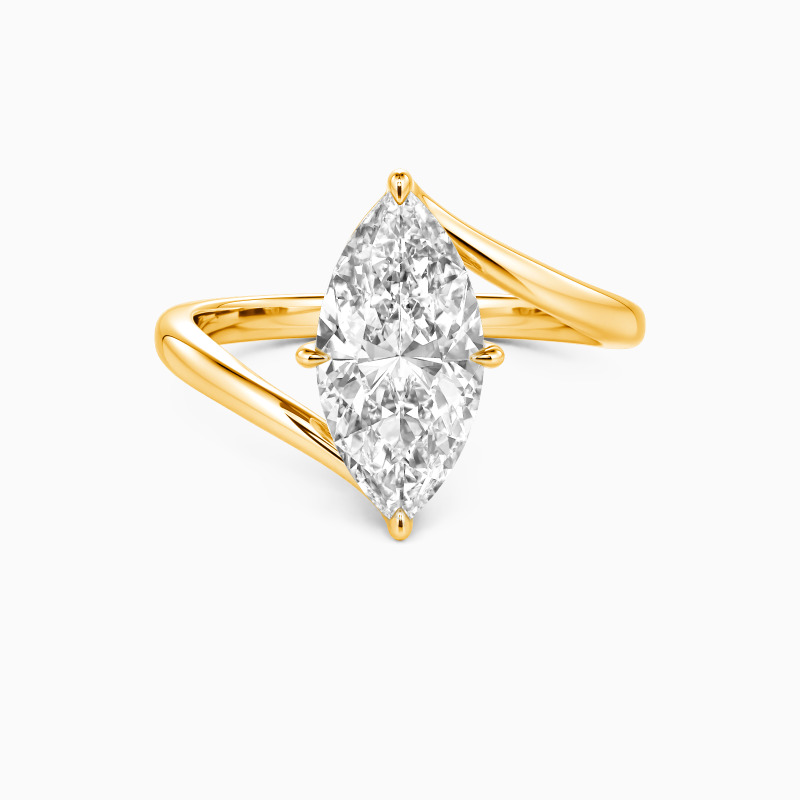 "Converging Souls" Marquise Cut Sculptural Solitaire Engagement Ring