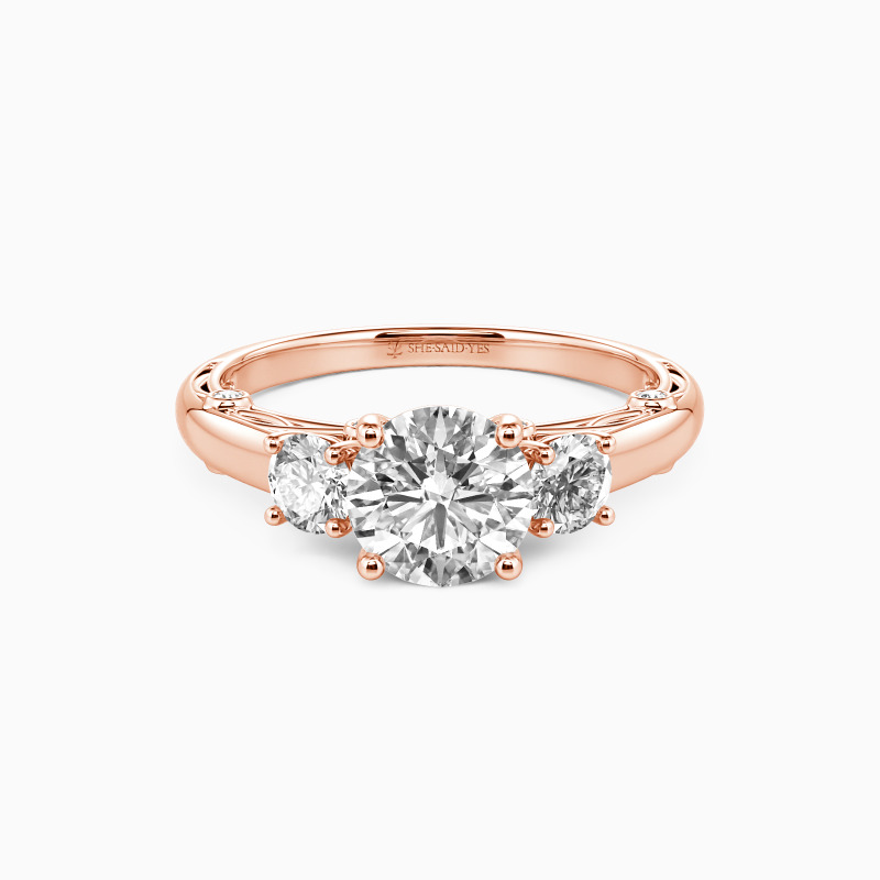 "Always" Round Cut Three Stone Engagement Ring