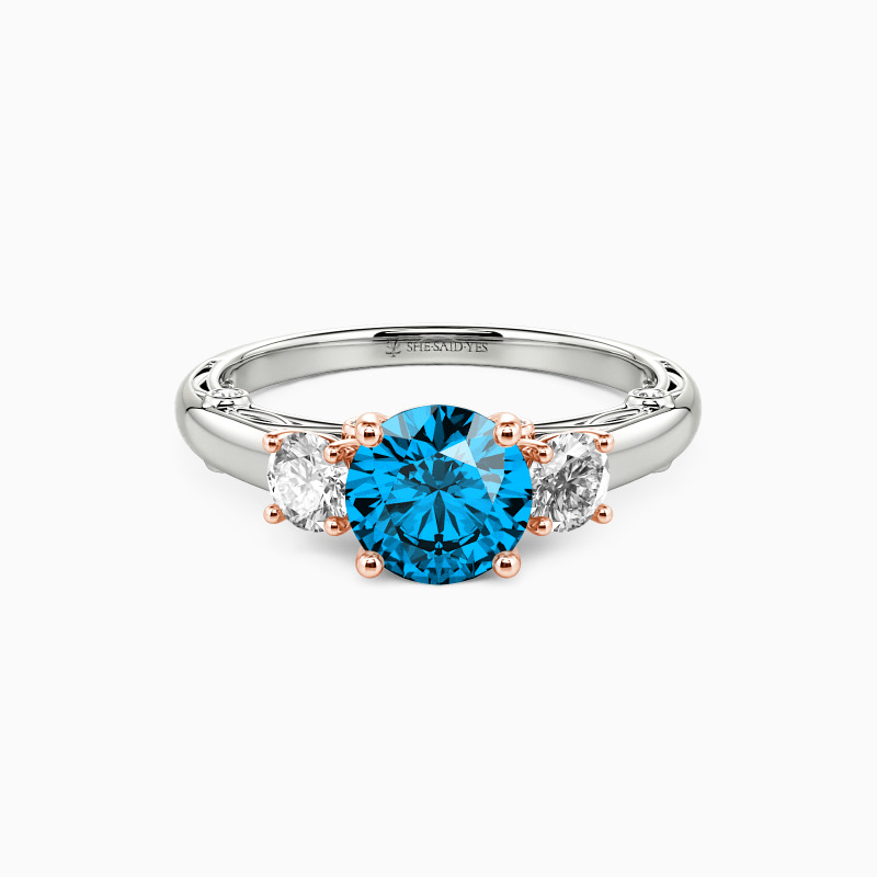"Always" Round Cut Three Stone Engagement Ring