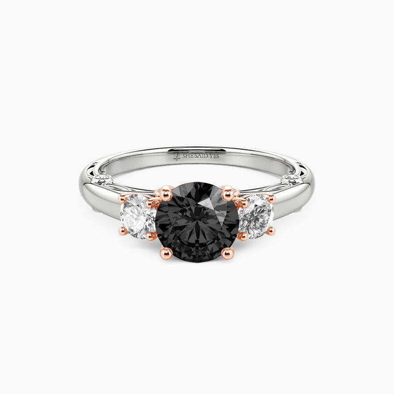 "Always" Round Cut Three Stone Engagement Ring