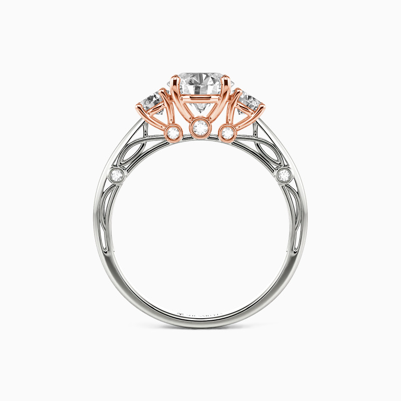 "Always" Round Cut Three Stone Engagement Ring