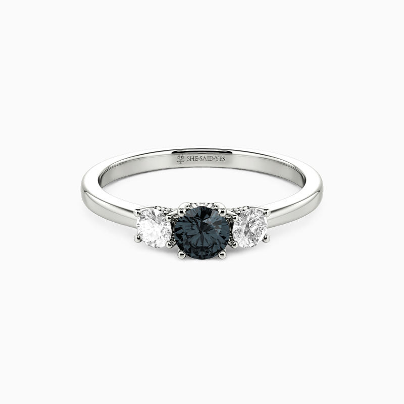 "Love Light" 0.3ct Round Cut Three Stone Engagement Ring