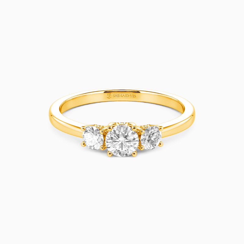 "Liebeslicht" Verlobungsring 0,8 ct Rund mit drei Steinen