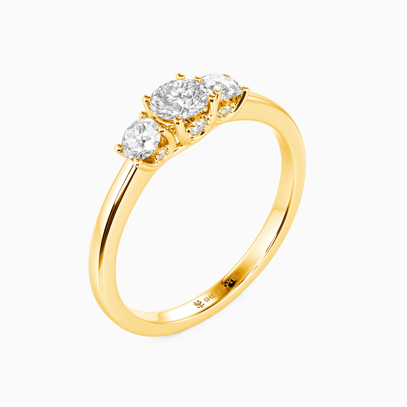 "Liebeslicht" Verlobungsring 0,8 ct Rund mit drei Steinen