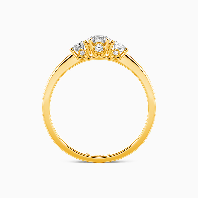 "Liebeslicht" Verlobungsring 0,8 ct Rund mit drei Steinen