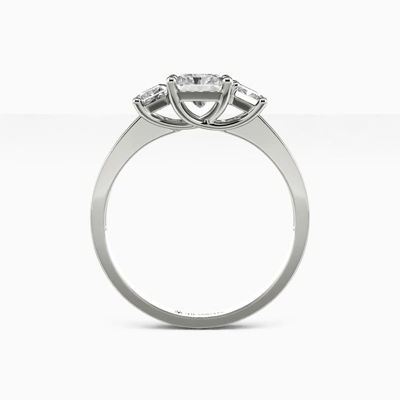 "From the Moment I Saw You" Radiant Cut Three Stone Engagement Ring