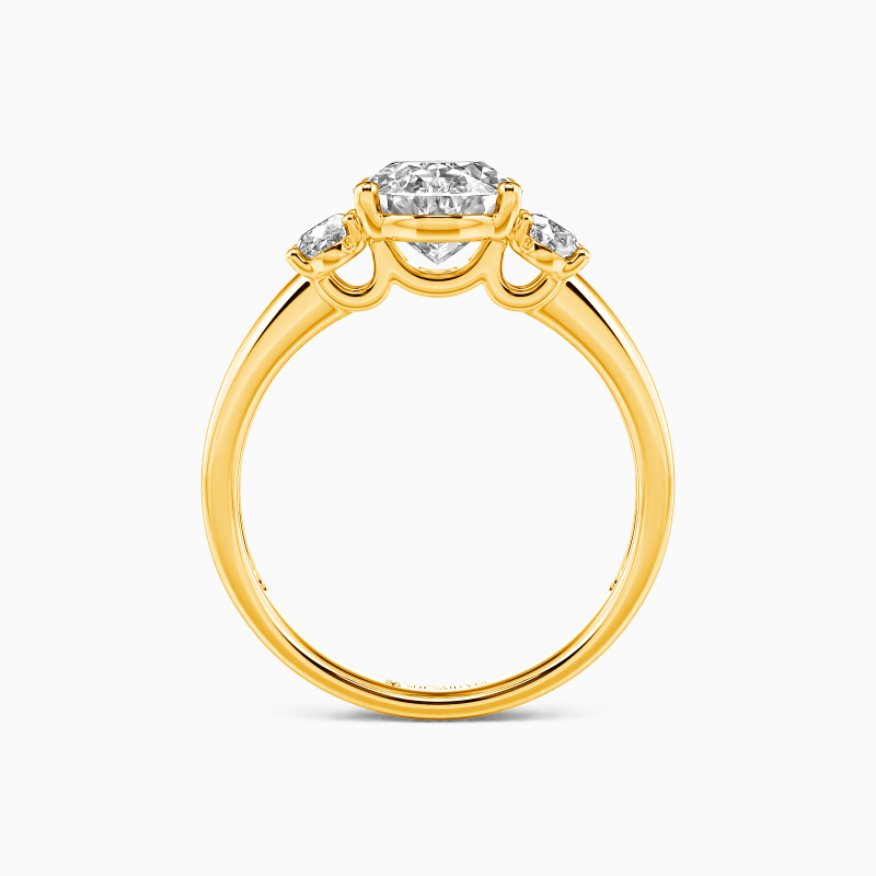 "Love Secretly" Oval Cut Three Stone Engagement Ring