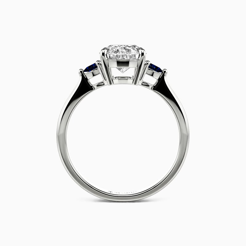 "The Beginning Of Love" Oval Cut Three Stone Engagement Ring