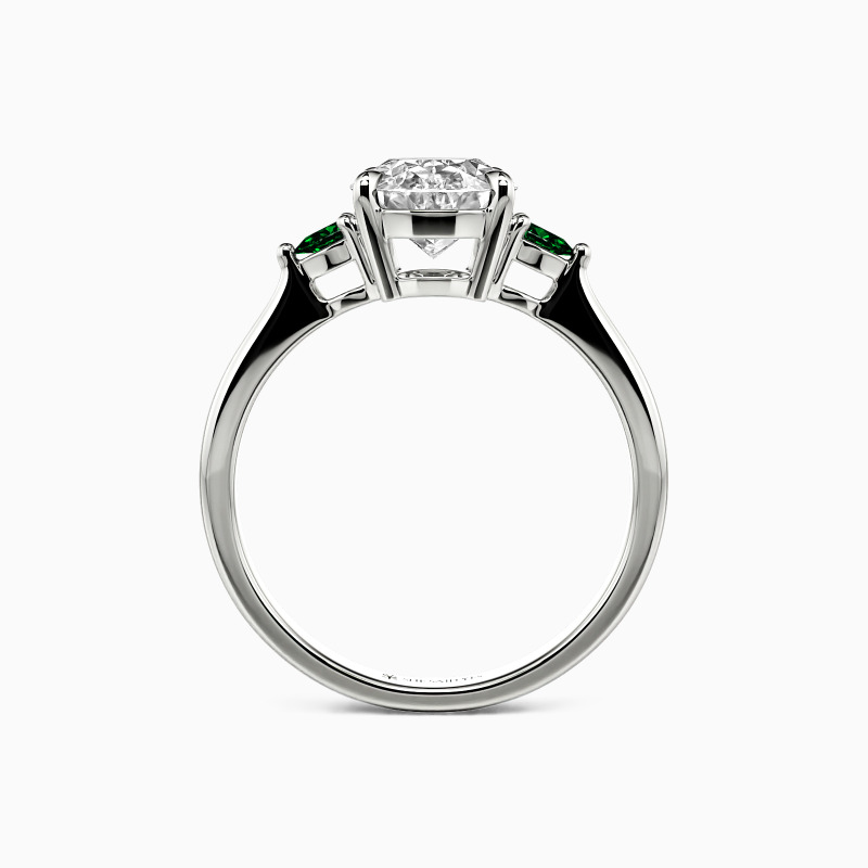 "The Beginning Of Love" Oval Cut Three Stone Engagement Ring
