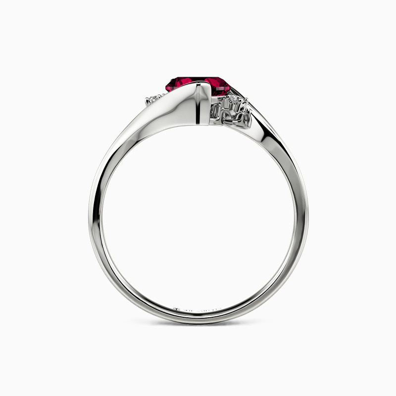 "Be Happy" Heart Cut Three Stone Engagement Ring