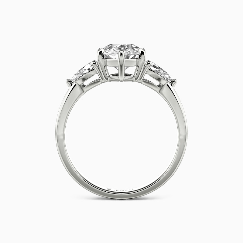 "Never-ending Story" Pear Cut Three Stone Engagement Ring