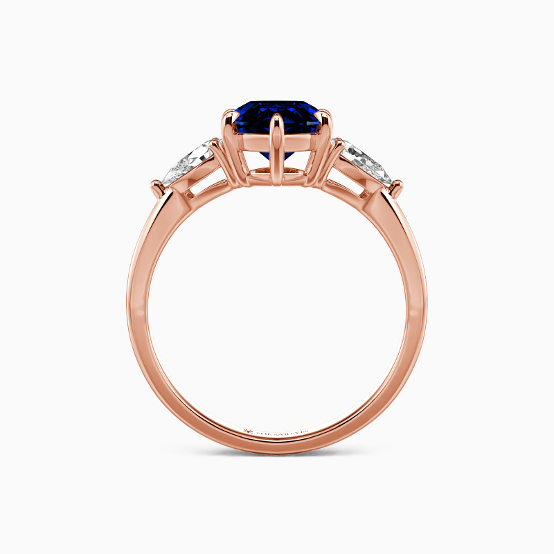 "Never-ending Story" Pear Cut Three Stone Engagement Ring