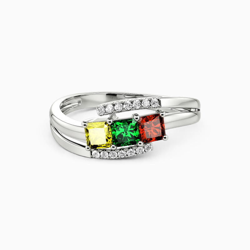 "Walking to My Heart" Radiant Cut Three Stone Engagement Ring