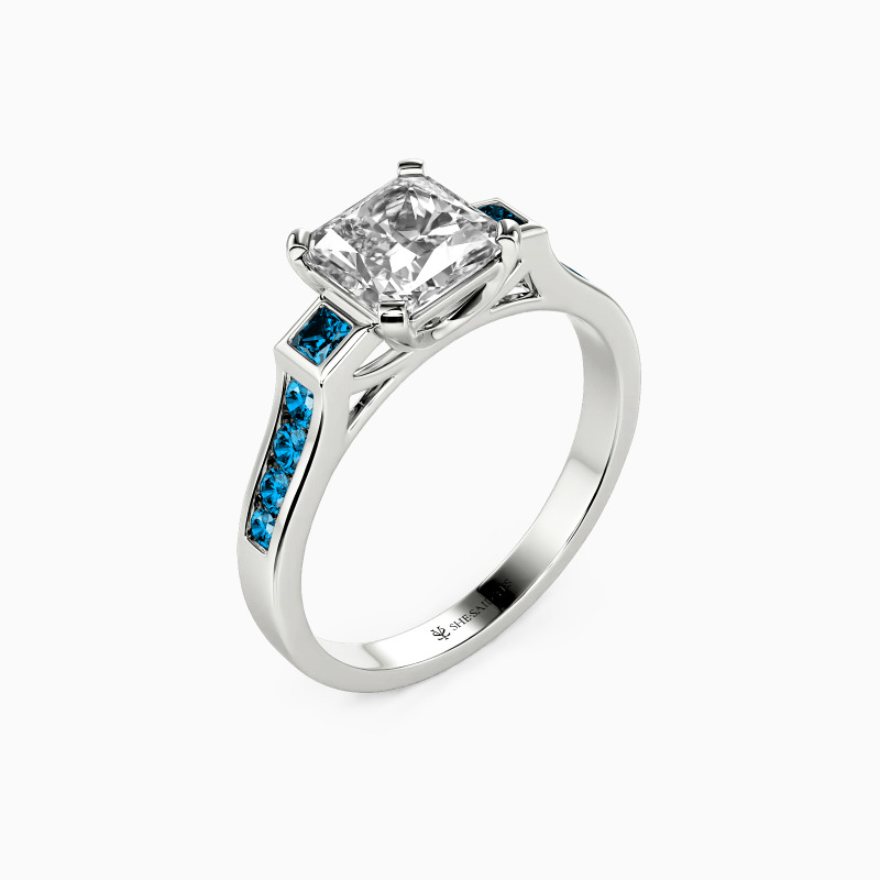 "Everyday With You" Asscher Cut Three Stone Engagement Ring