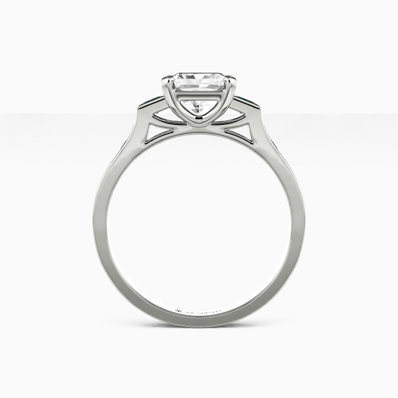 "Everyday With You" Asscher Cut Three Stone Engagement Ring
