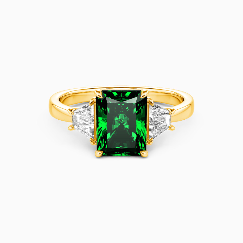 "Love Prayer" 1ct Radiant Cut Three Stone Engagement Ring