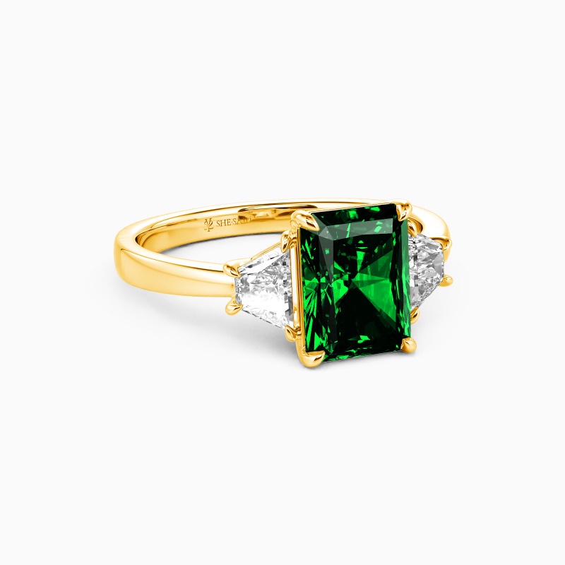 "Love Prayer" 1ct Radiant Cut Three Stone Engagement Ring