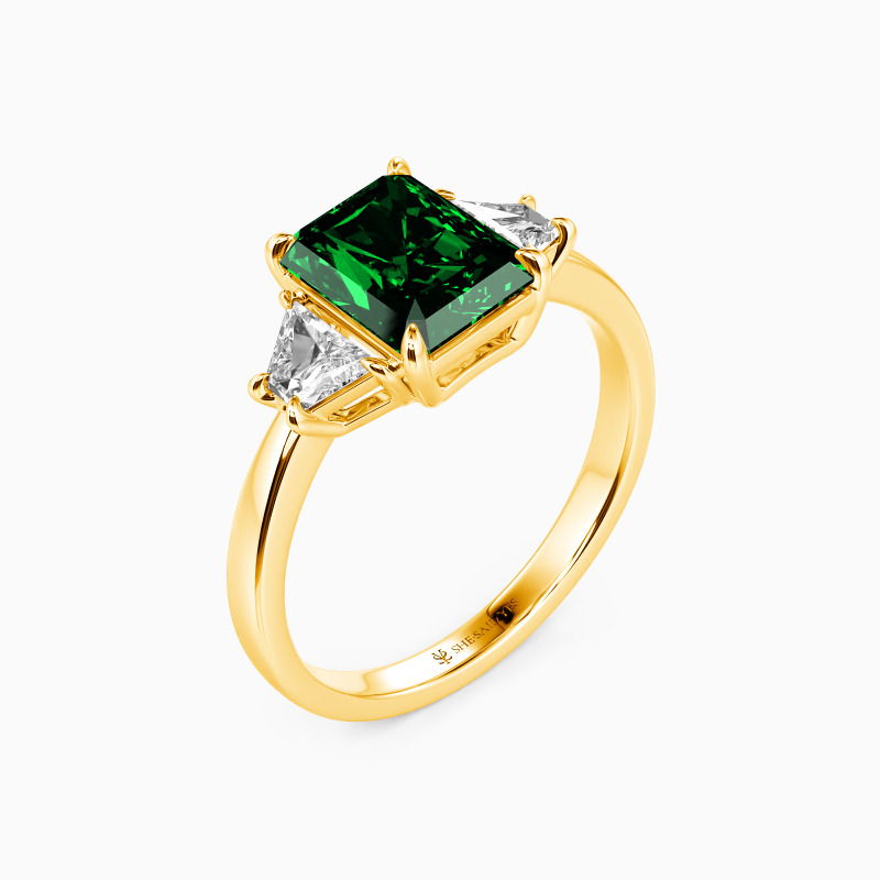 "Love Prayer" 1ct Radiant Cut Three Stone Engagement Ring