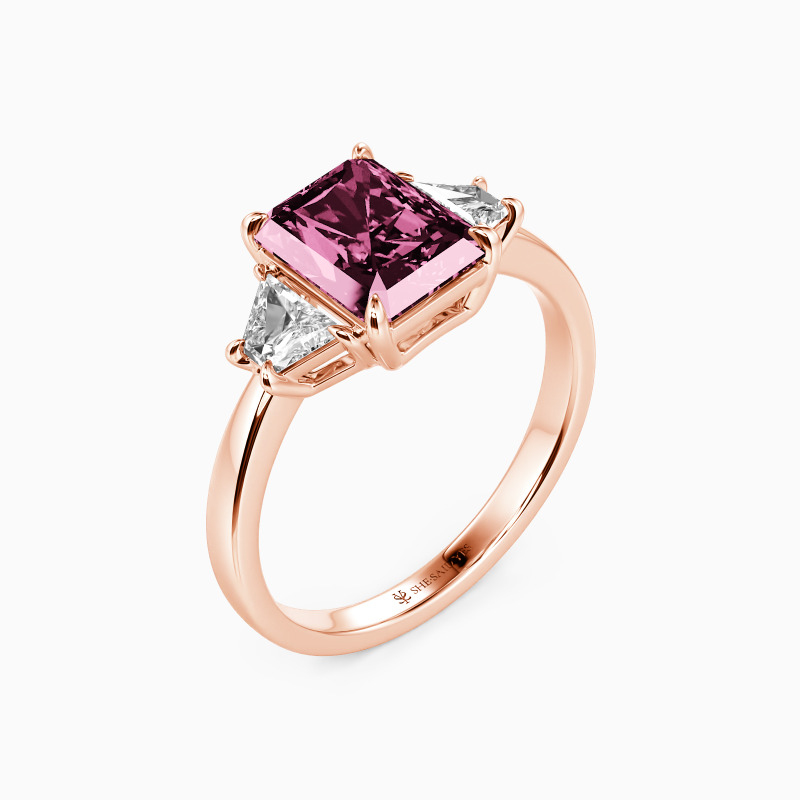 "Love Prayer" 3ct Radiant Cut Three Stone Engagement Ring