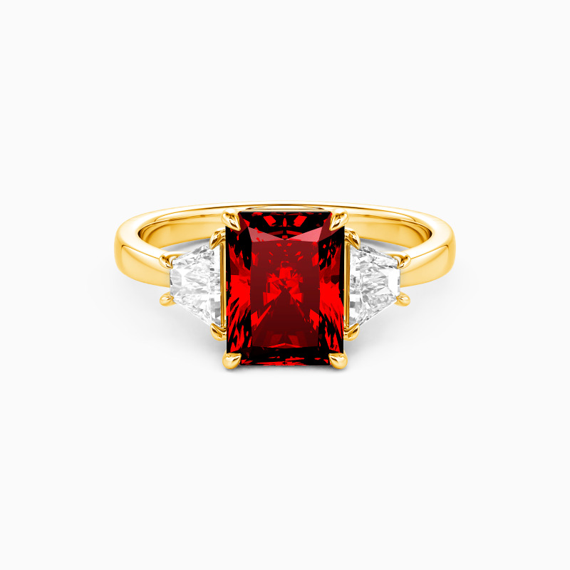 "Love Prayer" 2ct Radiant Cut Three Stone Engagement Ring