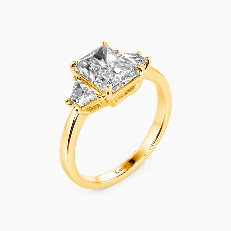 "Love Prayer" 2ct Radiant Cut Three Stone Engagement Ring