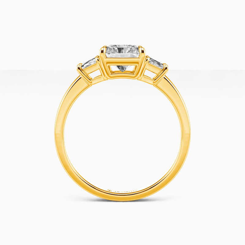 "Love Prayer" 2ct Radiant Cut Three Stone Engagement Ring