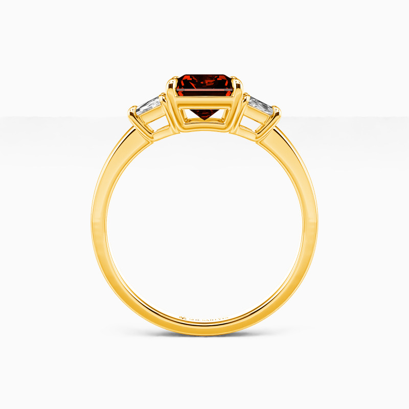 "Love Prayer" Radiant Cut Three Stone Engagement Ring