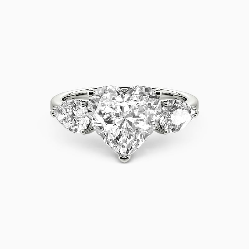 "The Love Melody" Heart Cut Three Stone Engagement Ring