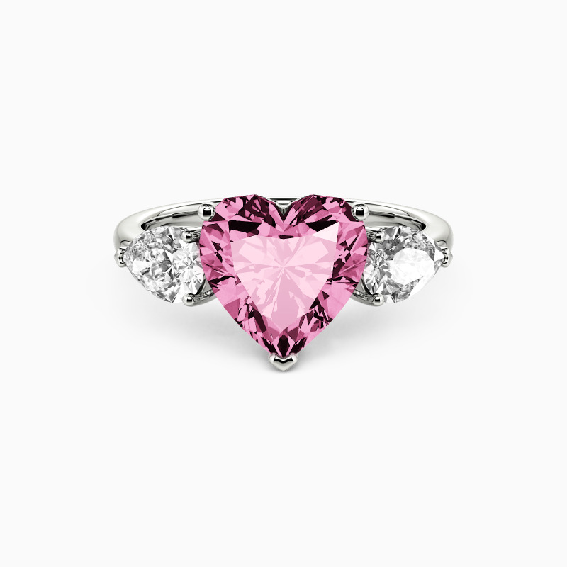 "The Love Melody" Heart Cut Three Stone Engagement Ring