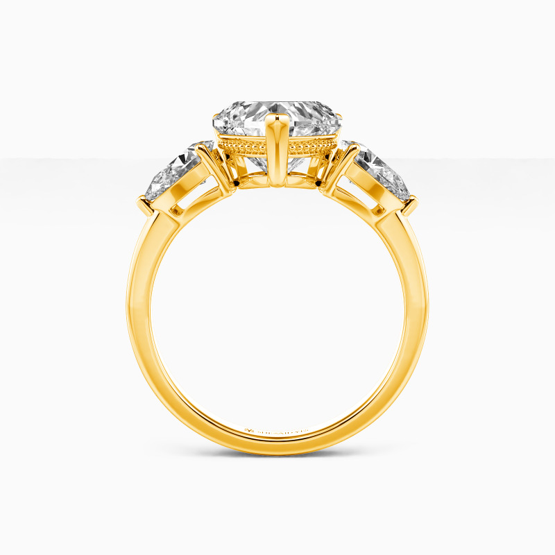 "The Love Melody" Heart Cut Three Stone Engagement Ring