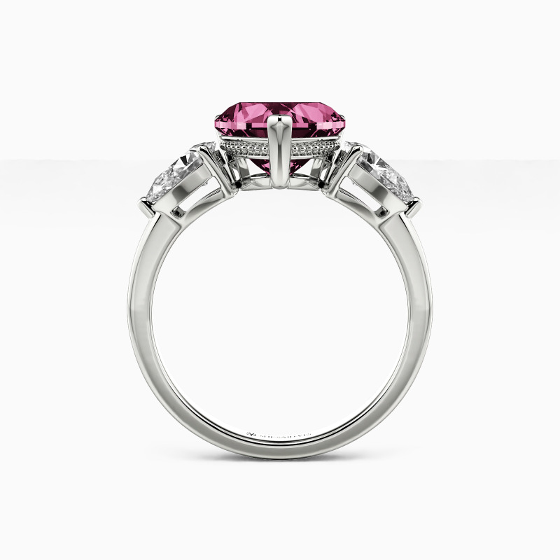 "The Love Melody" Heart Cut Three Stone Engagement Ring