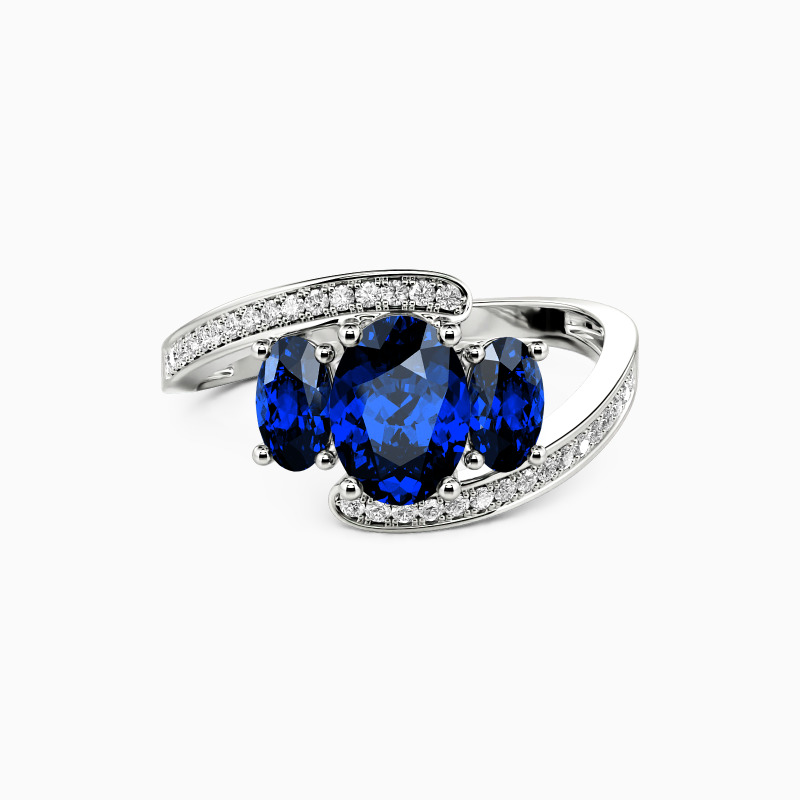 "Listen to Our Heart" Oval Cut Three Stone Engagement Ring