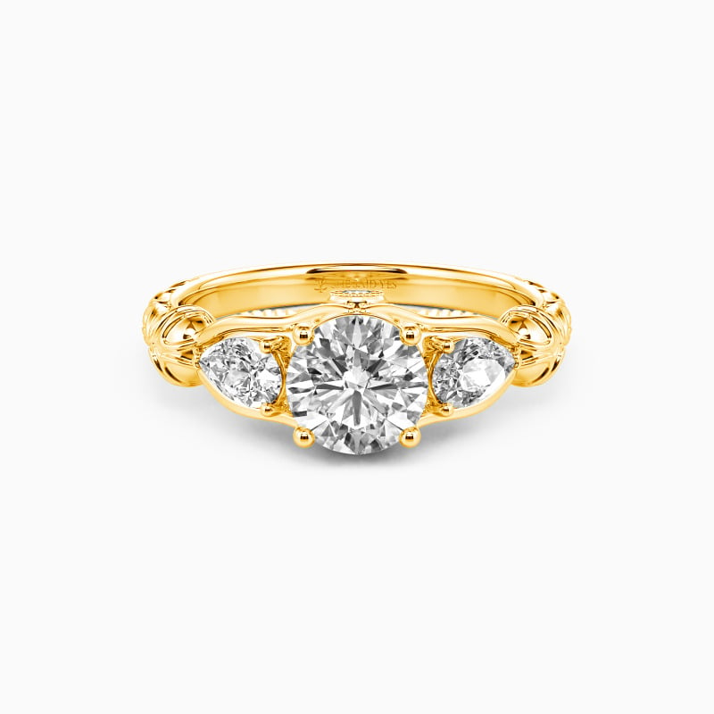 "Only Love Everlasting" Round Cut Three Stone Engagement Ring