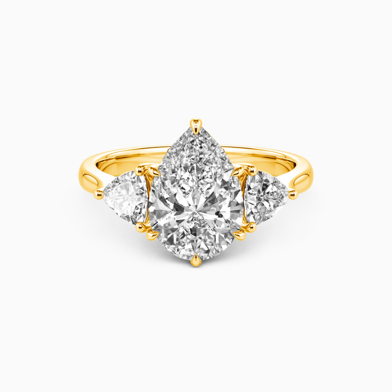 "Secret of Your Smile" Pear Cut Three Stone Engagement Ring