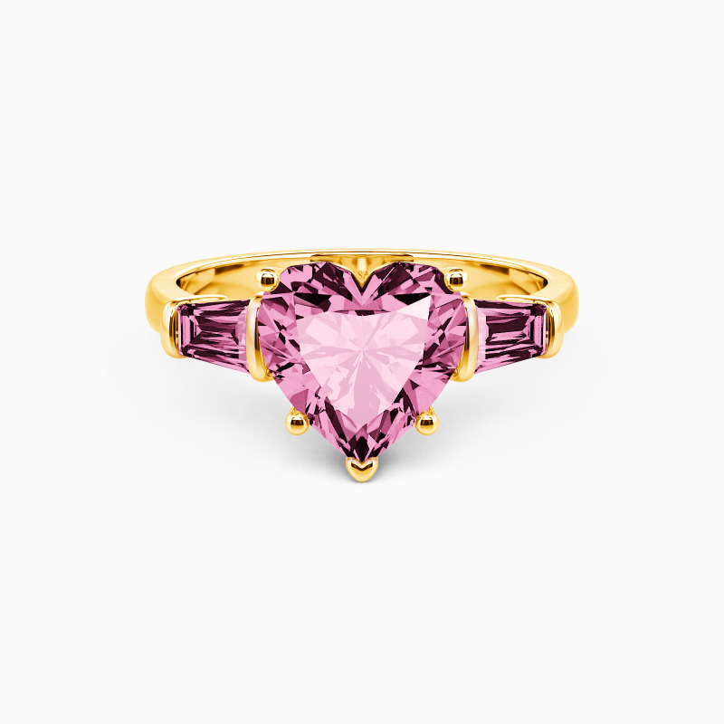 "My Crush" Heart Cut Three Stone Engagement Ring