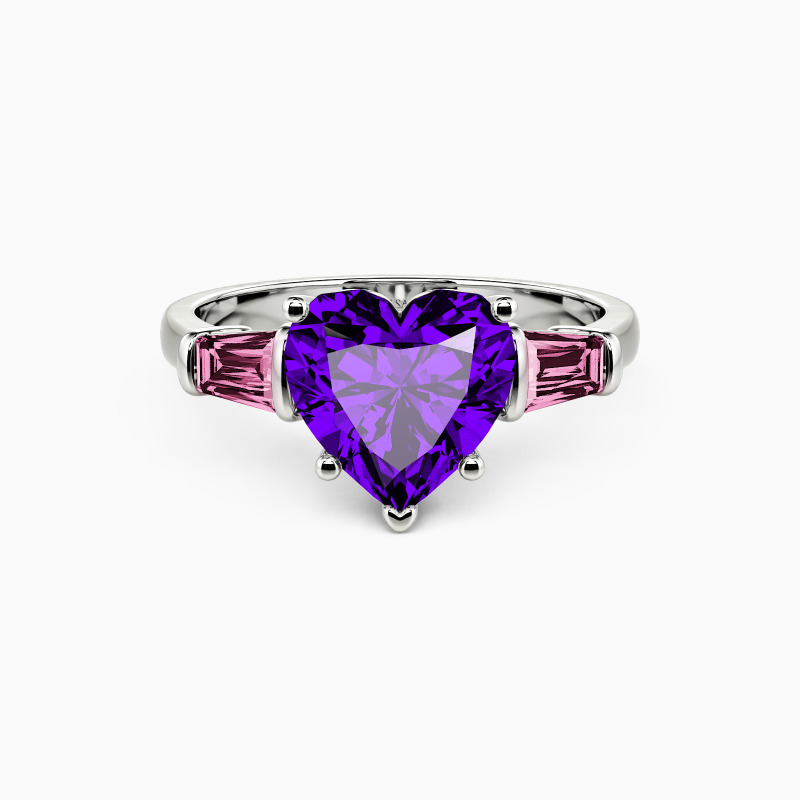 "My Crush" Heart Cut Three Stone Engagement Ring