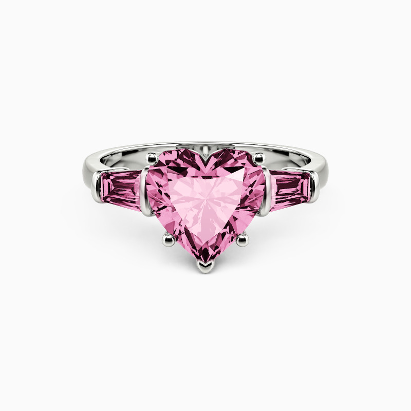 "My Crush" Heart Cut Three Stone Engagement Ring
